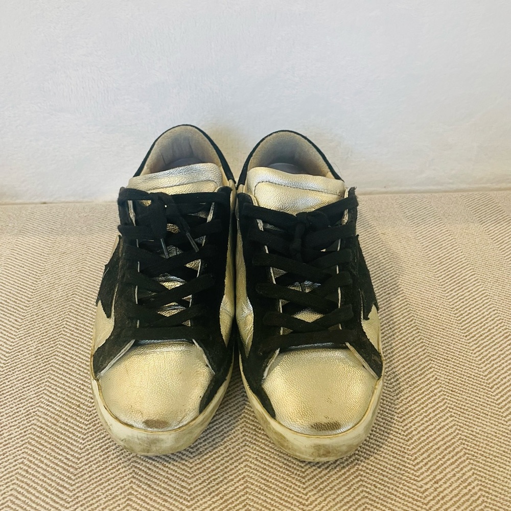 Golden Goose- Women’s Super-Star sneakers in silver leather